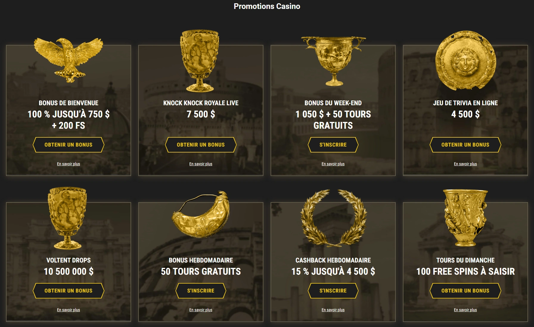 Bonus et Promotions chez Casinoly